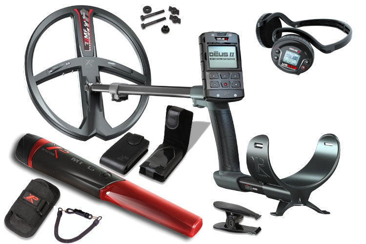 Metalldetektor XP DEUS II mit Funkkopfhörer WS6 ST und MI-6 Pinpointer