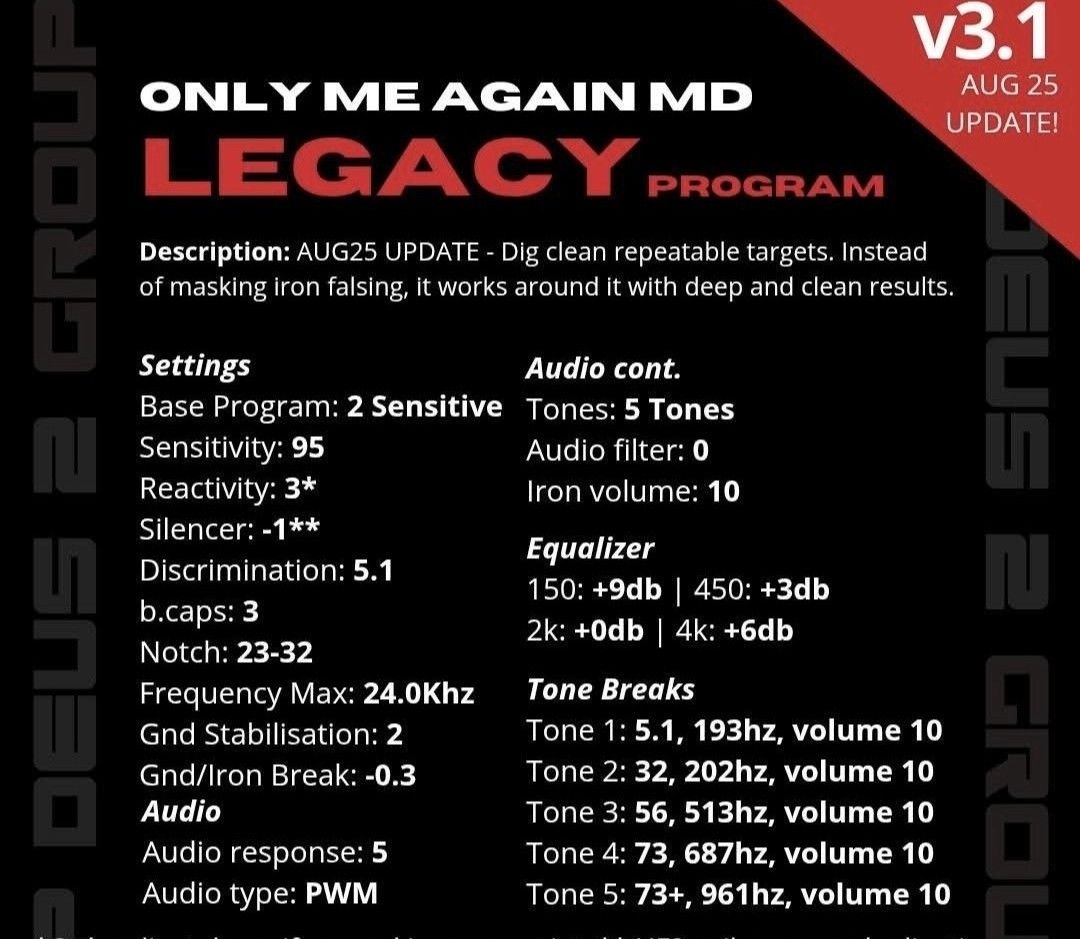 XP DEUS II Program Legacy (v.3.1)